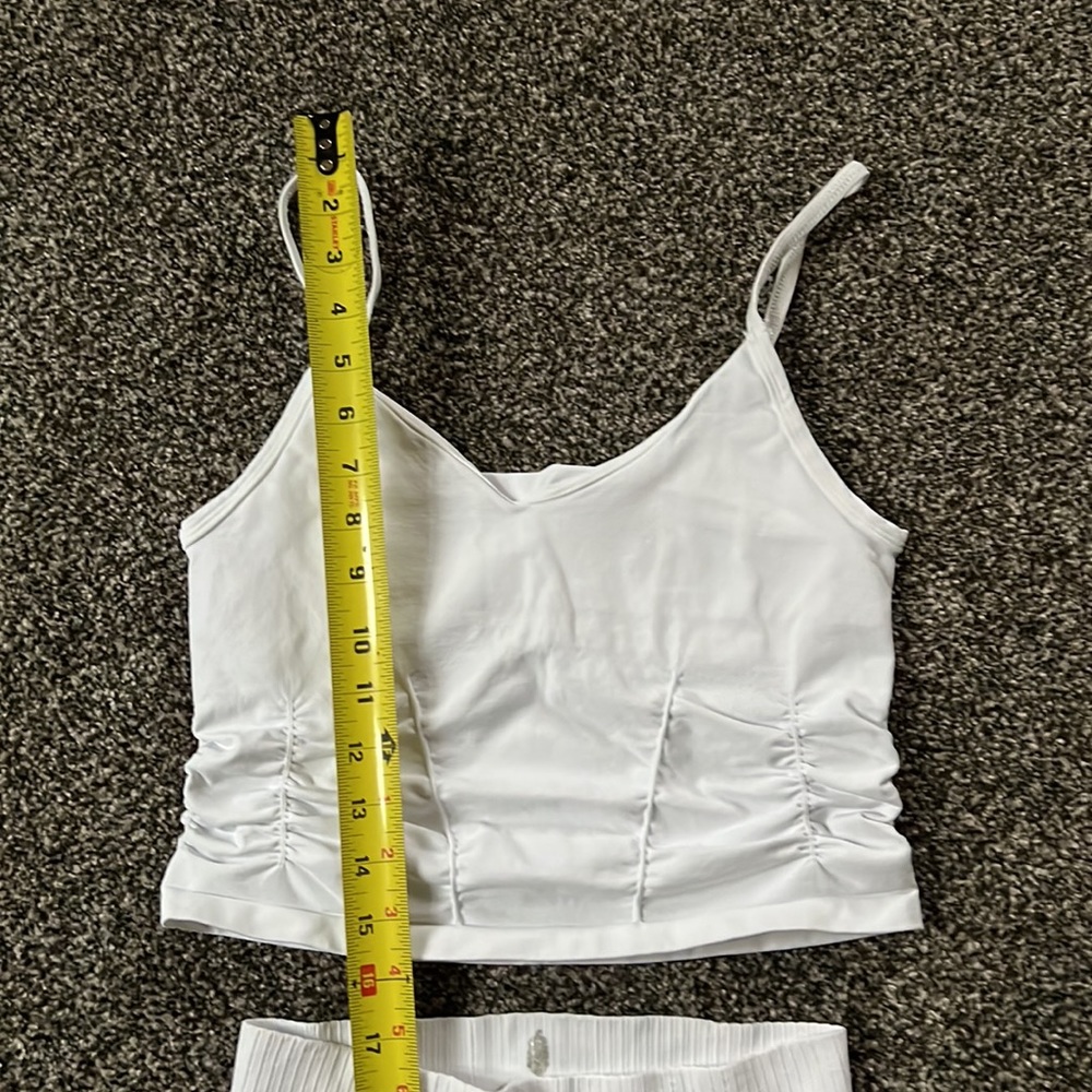 FP Movement Good Karma Ruched Crop Tank & Tennis Short - White - M/L - Picture 7 of 11